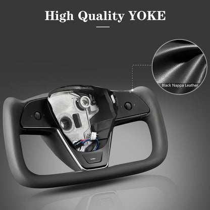 Tesla Model 3/Y Yoke Steering Wheel Inspired Designed by Model X/S Plaid Yoke Style