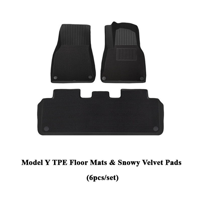 Tesla Model 3/Y TPE Floor Mats Premium All Weather Anti-Slip Waterproof Floor Liners