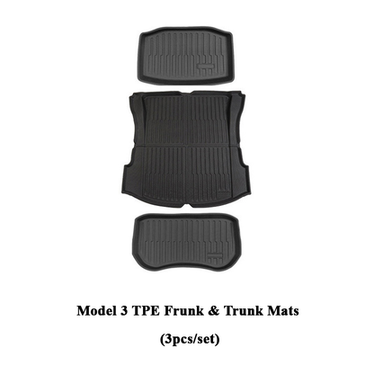 Tesla Model 3/Y TPE Floor Mats Premium All Weather Anti-Slip Waterproof Floor Liners