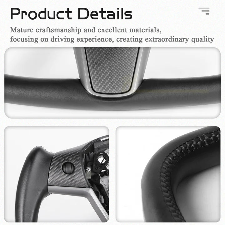 Model 3/ Y Custom Yoke Style Carbon Fiber Steering Wheel