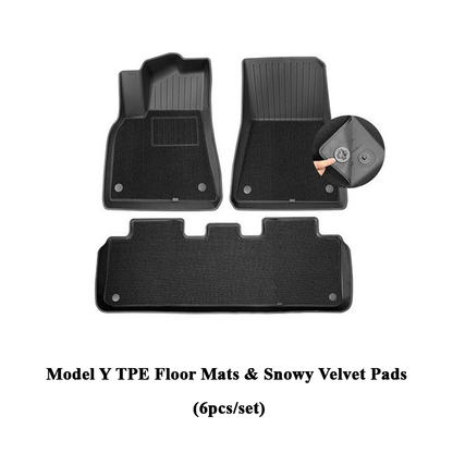 Tesla Model 3/Y TPE Floor Mats Premium All Weather Anti-Slip Waterproof Floor Liners