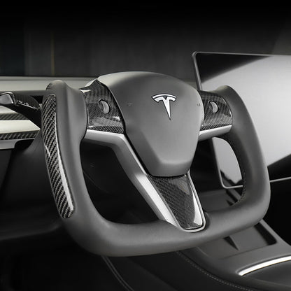 Model 3/ Y Custom Yoke Style Carbon Fiber Steering Wheel