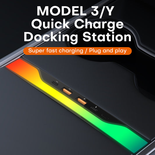 2021+ Model 3/Y Center Console Dynamic RGB USB Charging HUB