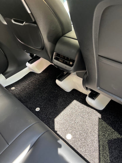 Tesla Model 3/Y Full Coverage Leather Floor Mats All-weather Anti-slip Waterproof Soft Surround Floor Liners