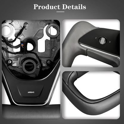 Tesla Model 3/Y Yoke Steering Wheel Inspired Designed by Model X/S Plaid Yoke Style