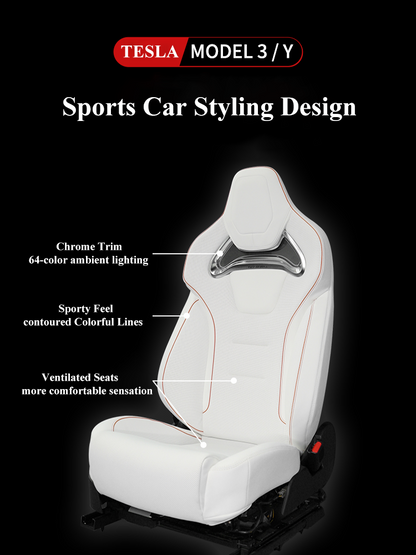 Tesla Model 3 / Y Model 3 Highland Sportscar Style Seat Ventilated Cushion (Full seats)