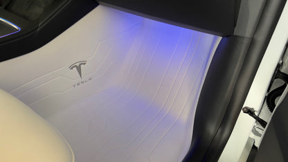 Tesla Model 3/Y Full Coverage Leather Floor Mats All-weather Anti-slip Waterproof Soft Surround Floor Liners